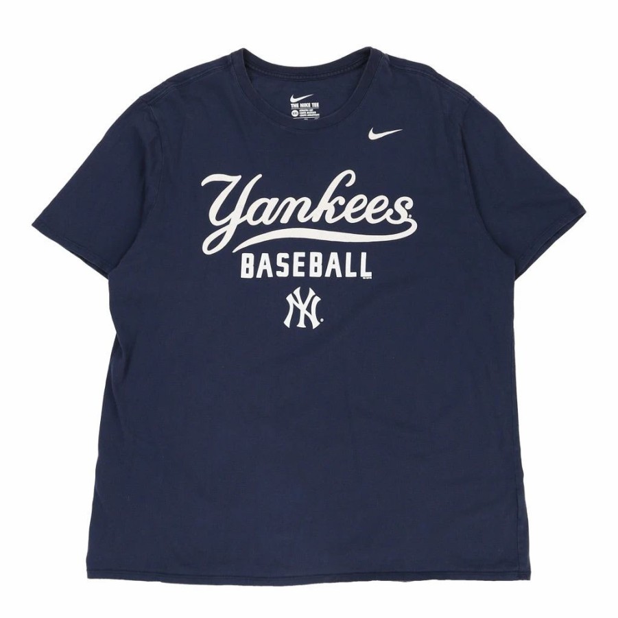 Vintage T-Shirts * | Vintage New York Yankees Nike T-Shirt 2Xl Navy Cotton