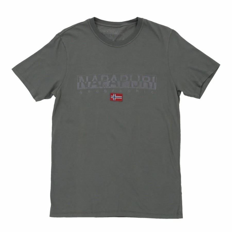 Vintage T-Shirts * | Vintage Napapijri T-Shirt Medium Grey Cotton