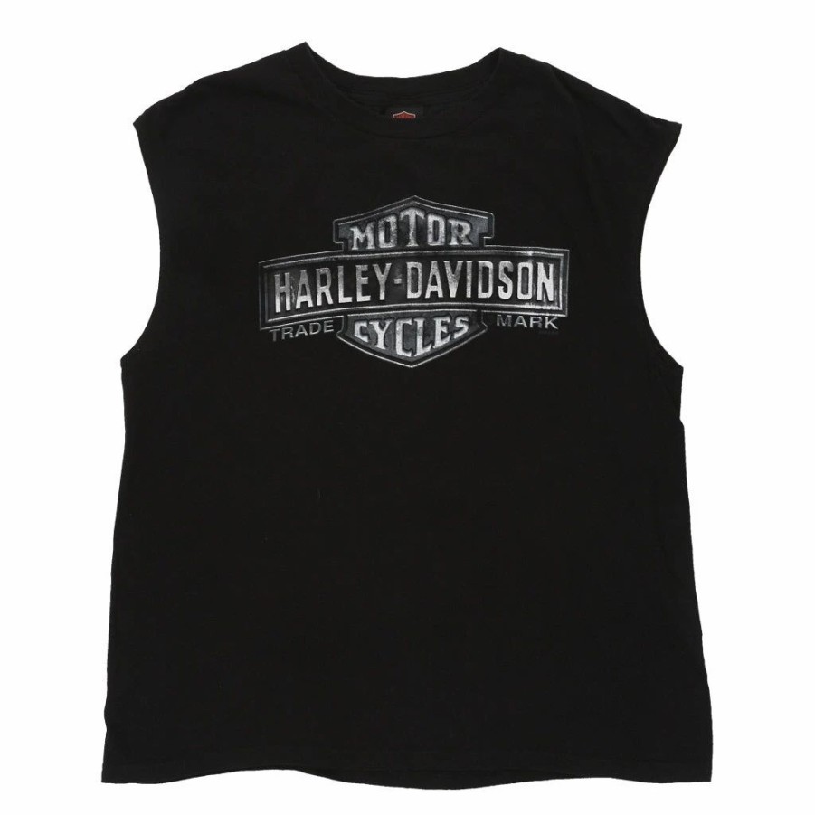 Vintage T-Shirts * | Vintage Effingham, Il Harley Davidson Vest Xl Black Cotton