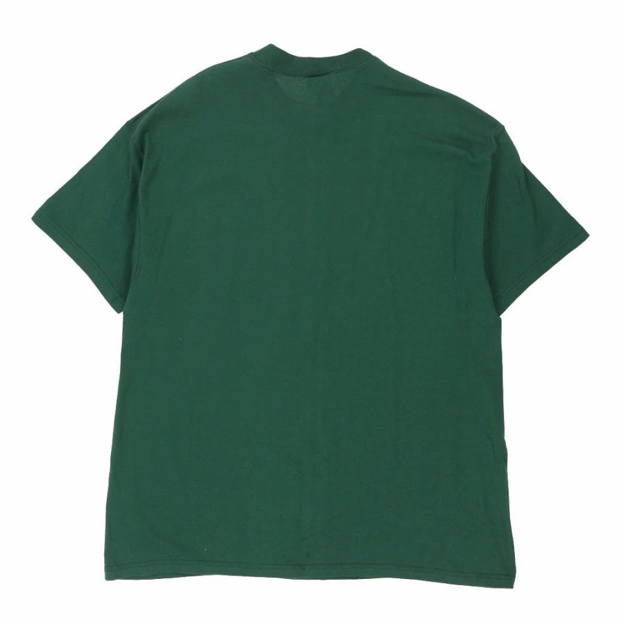 Vintage T-Shirts * | Vintage Hanes T-Shirt Large Green Cotton