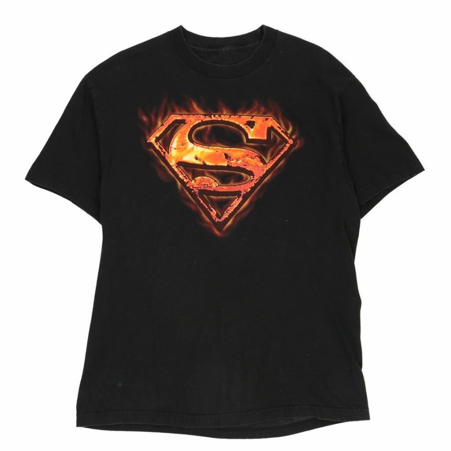 Vintage T-Shirts * | Vintage Superman Unbranded T-Shirt Medium Black Cotton