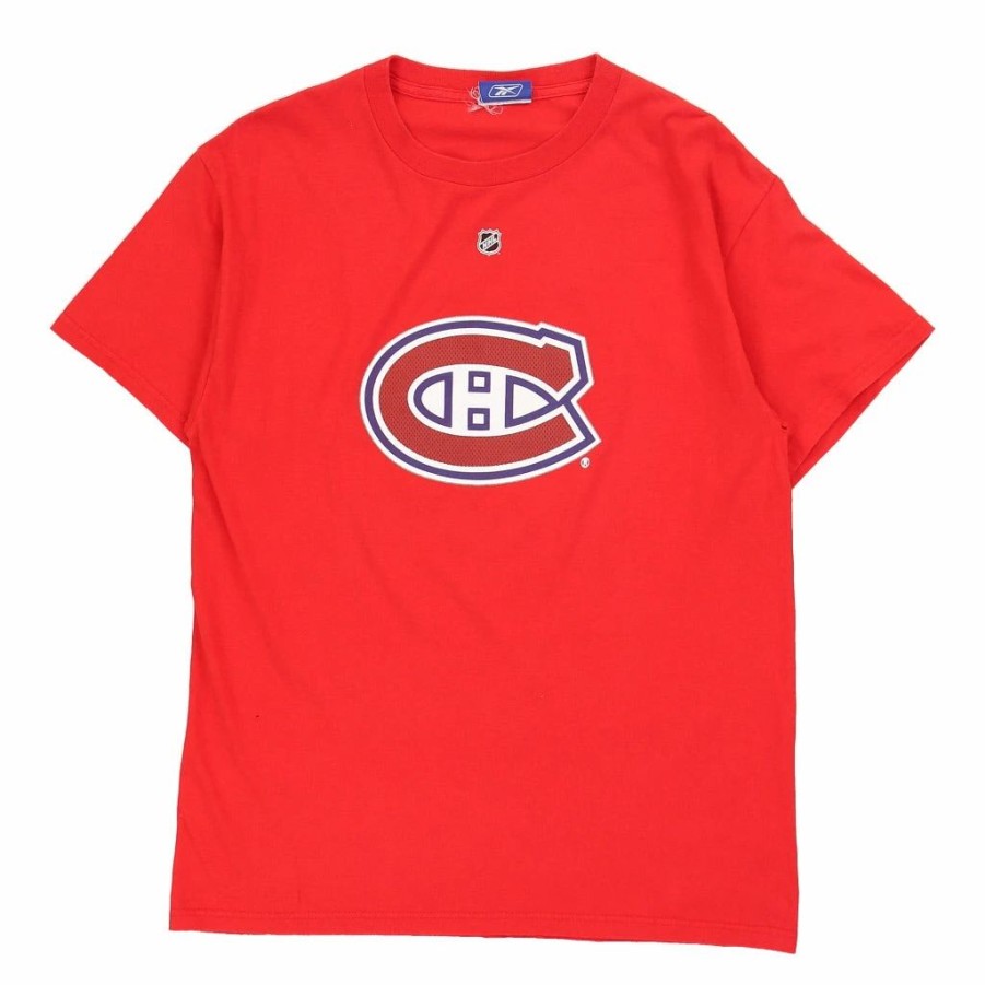 Vintage T-Shirts * | Vintage Montreal Canadiens Reebok T-Shirt Medium Red Cotton