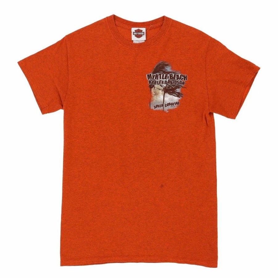 Vintage T-Shirts * | Vintage Hurricane Alley Rally 2014 Harley Davidson T-Shirt Small Orange Cotton