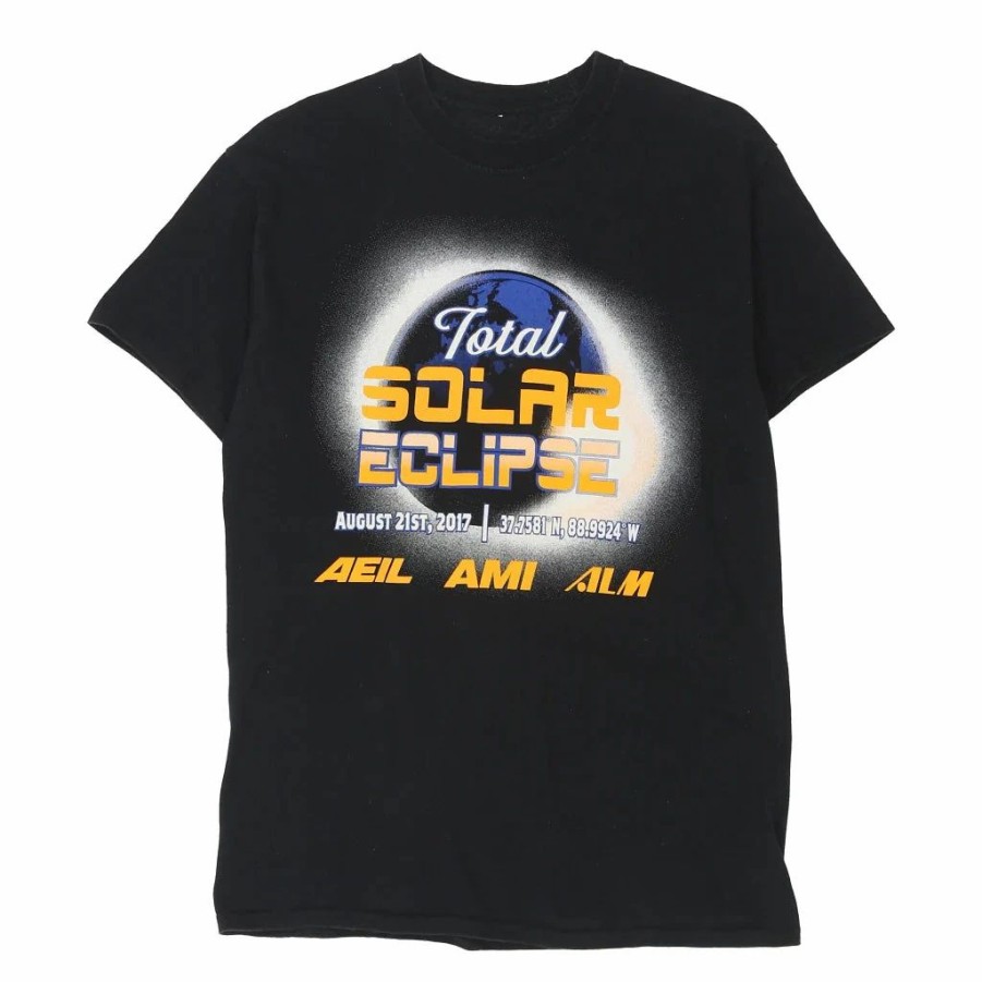 Vintage T-Shirts * | Pre-Loved Total Solar Eclipse Unbranded T-Shirt Medium Black Cotton