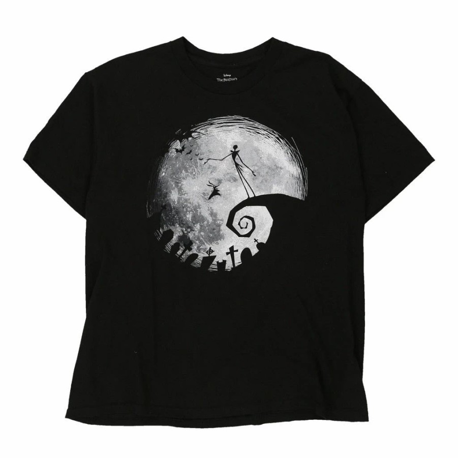 Vintage T-Shirts * | Vintage Nightmare Before Christmas Disney T-Shirt Large Black Cotton