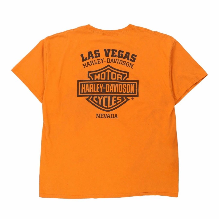 Vintage T-Shirts * | Vintage Las Vegas, Nevada Harley Davidson T-Shirt 2Xl Orange Cotton