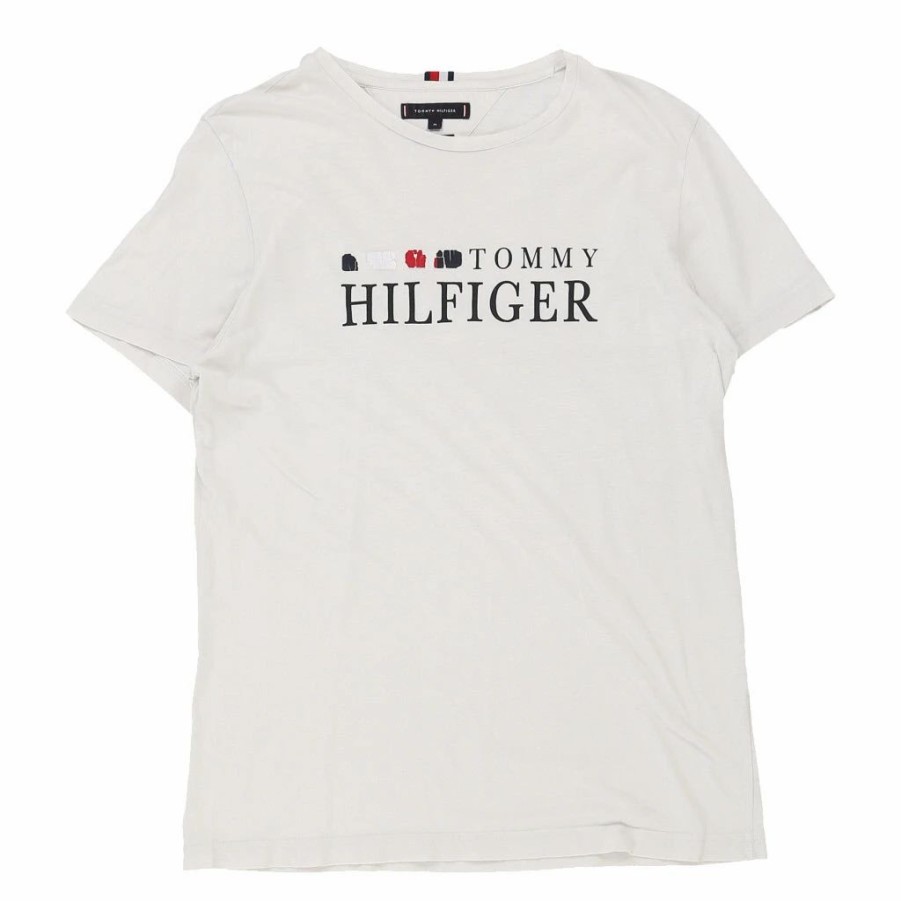 Vintage T-Shirts * | Vintage Tommy Hilfiger T-Shirt Medium White Cotton