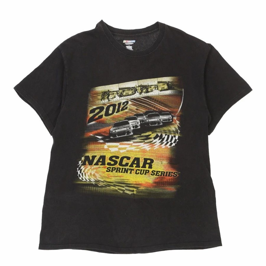 Vintage T-Shirts * | Vintage Nascar T-Shirt Large Black Cotton