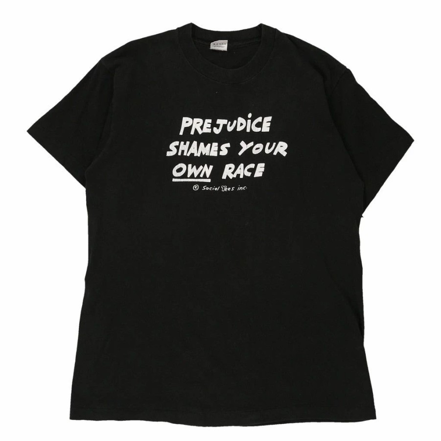 Vintage T-Shirts * | Vintage Fruit Of The Loom T-Shirt Large Black Cotton