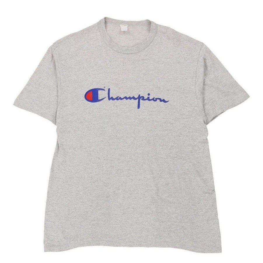 Vintage T-Shirts * | Vintage Champion T-Shirt Xl Grey Cotton