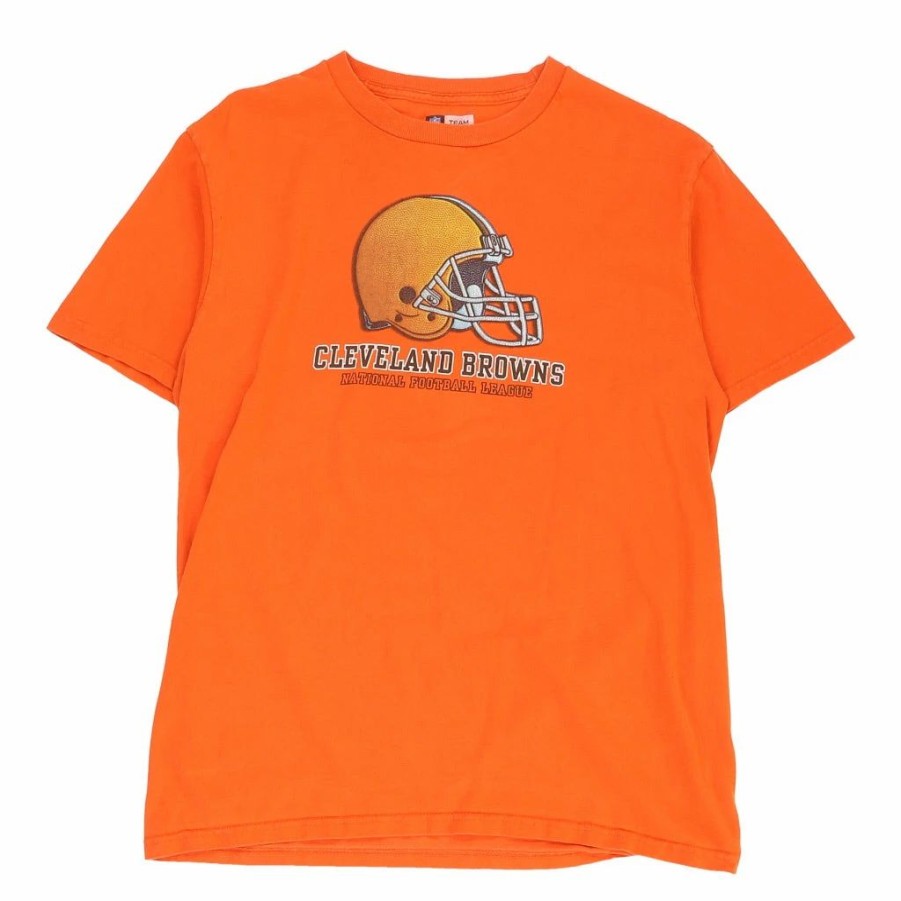 Vintage T-Shirts * | Vintage Cleveland Browns Nfl T-Shirt Medium Orange Cotton