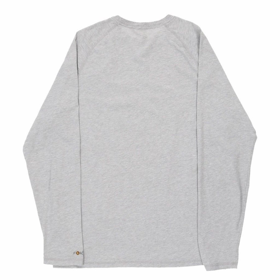 Vintage T-Shirts * | Vintage Carhartt Long Sleeve T-Shirt Large Grey Cotton