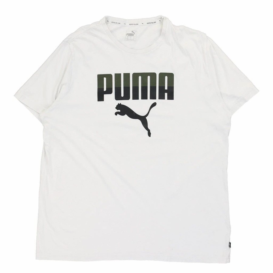 Vintage T-Shirts * | Vintage Puma T-Shirt 2Xl White Cotton