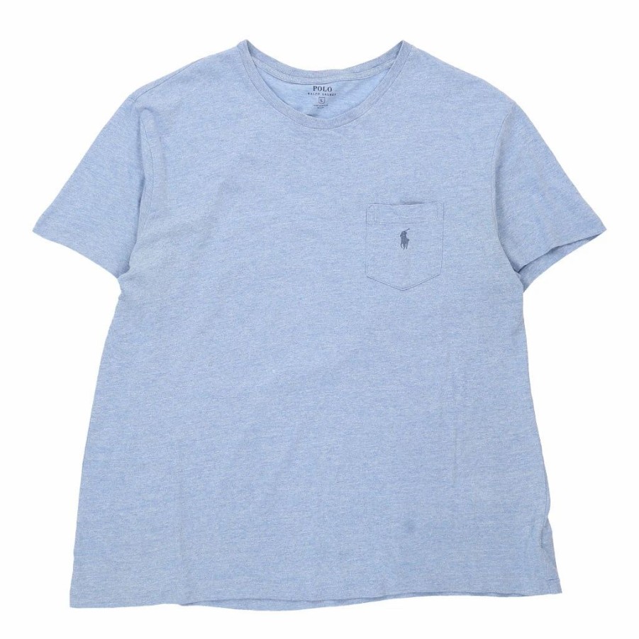 Vintage T-Shirts * | Vintage Ralph Lauren T-Shirt Large Blue Cotton