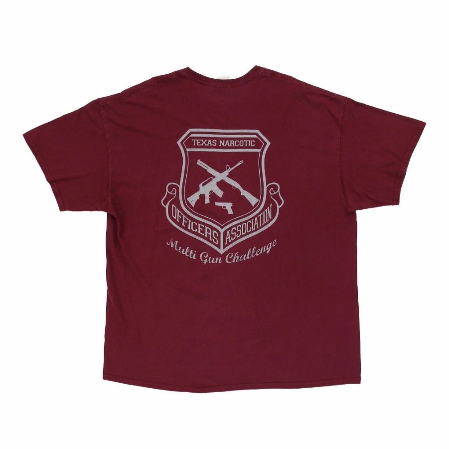 Vintage T-Shirts * | Vintage Texas Narcotic Officers Gildan T-Shirt 2Xl Burgundy Cotton