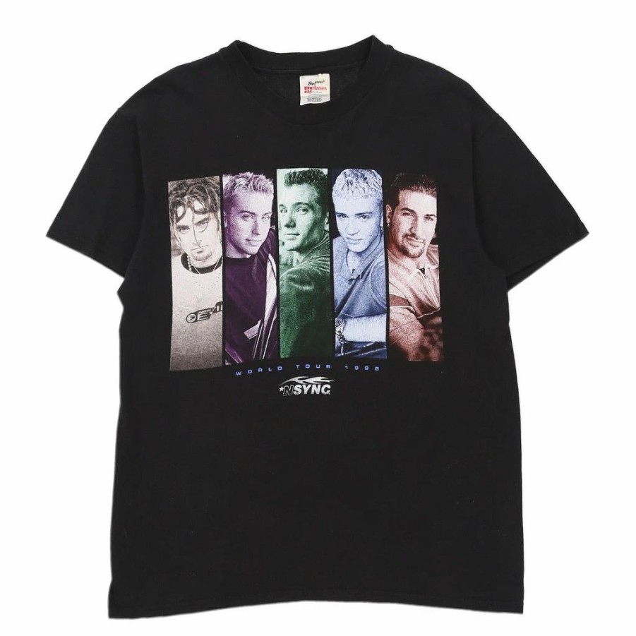 Vintage T-Shirts * | Vintage N Sync Hanes T-Shirt Medium Black Cotton