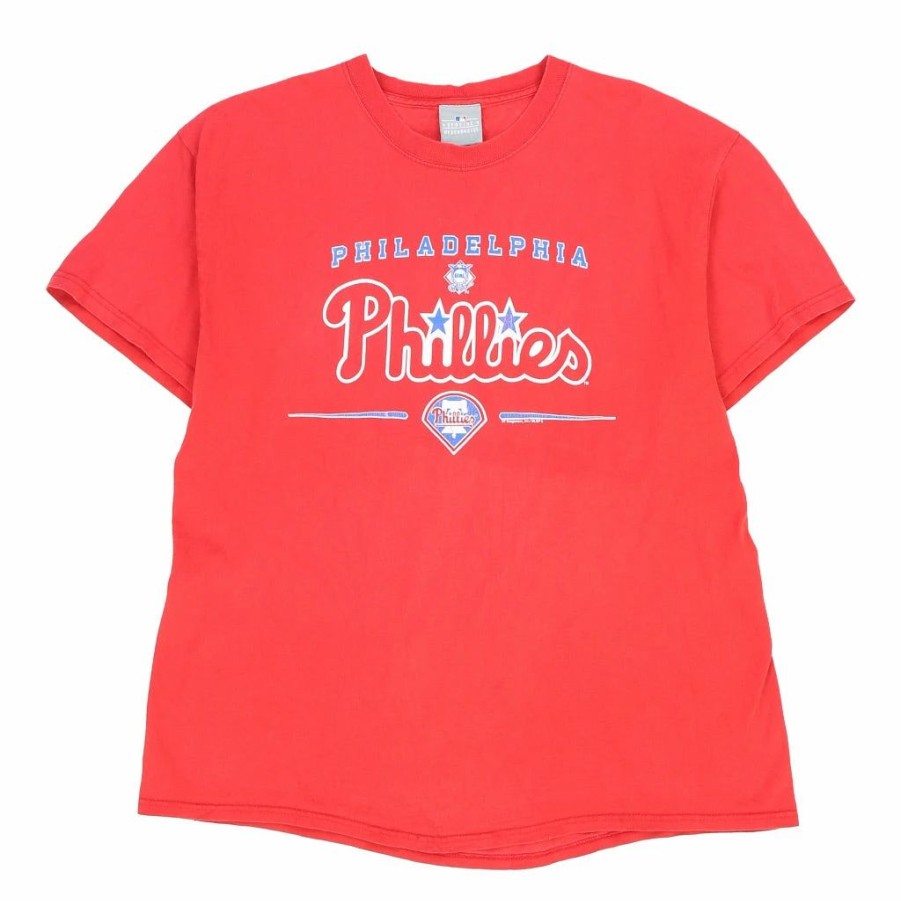 Vintage T-Shirts * | Vintage Philadelphia Phillies Mlb T-Shirt Large Red Cotton