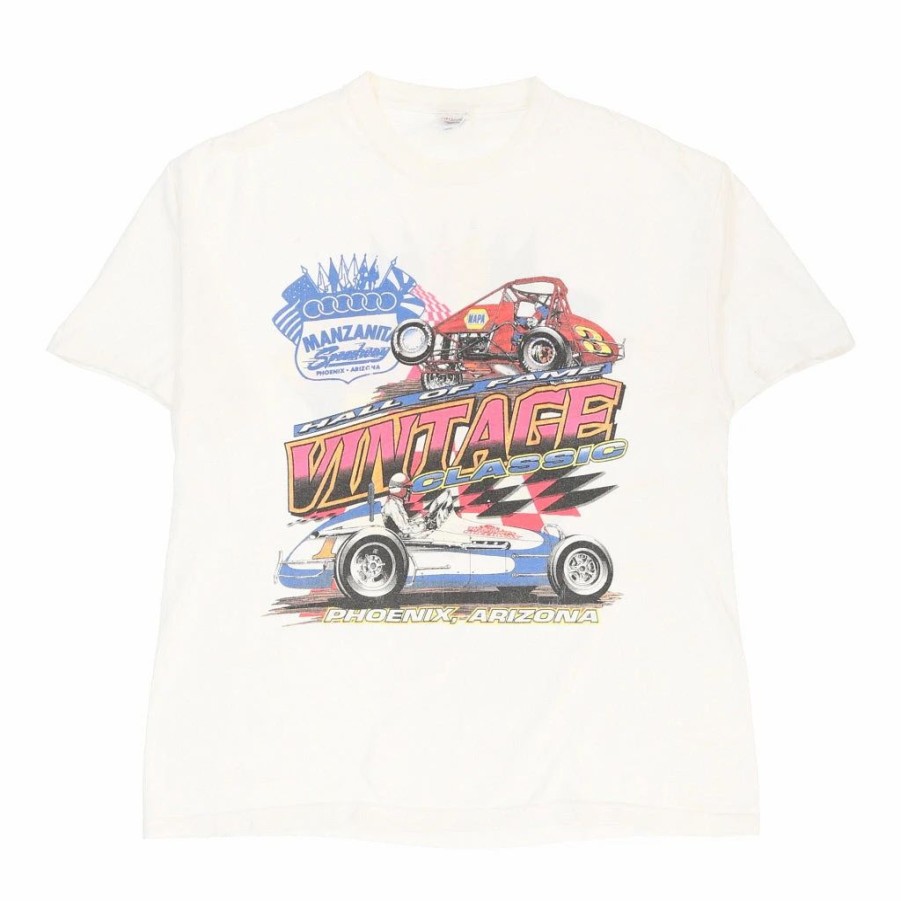 Vintage T-Shirts * | Vintage Manzanita Speedway, Phoenix, Arizona Hanes T-Shirt Large White Cotton