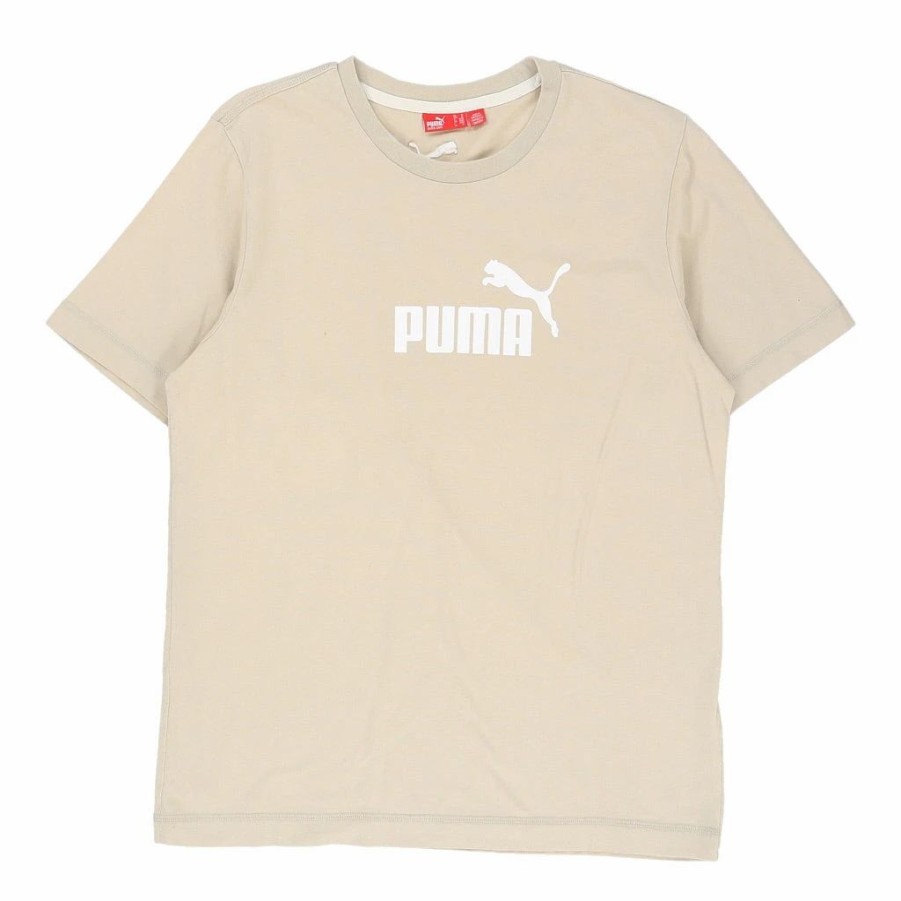 Vintage T-Shirts * | Vintage Puma T-Shirt Medium Beige Cotton