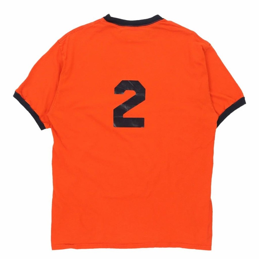 Vintage T-Shirts * | Vintage Turblex Athletix Champion T-Shirt Large Orange Cotton