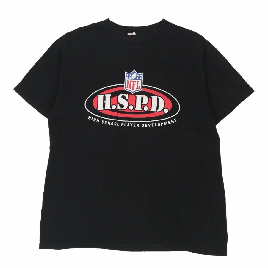 Vintage T-Shirts * | Vintage Nfl Player Development Anvil T-Shirt Large Black Cotton