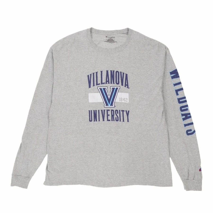 Vintage T-Shirts * | Vintage Villanova University Champion Long Sleeve T-Shirt Xl Grey Cotton