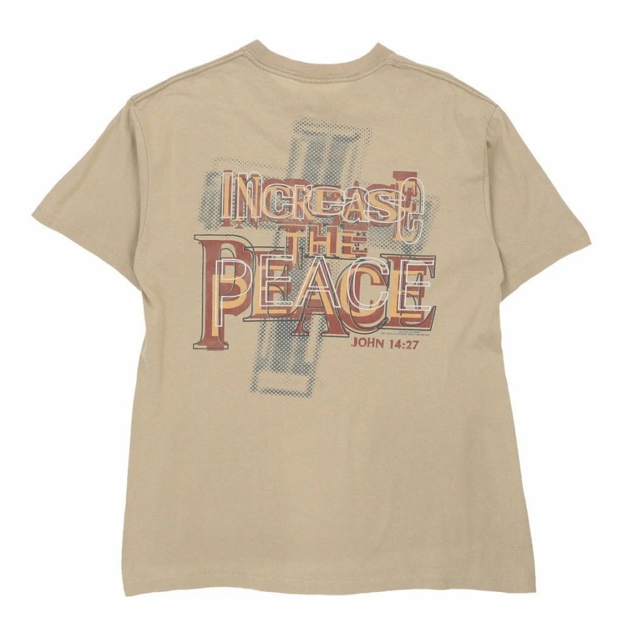 Vintage T-Shirts * | Vintage Witness Wear T-Shirt Large Beige Cotton