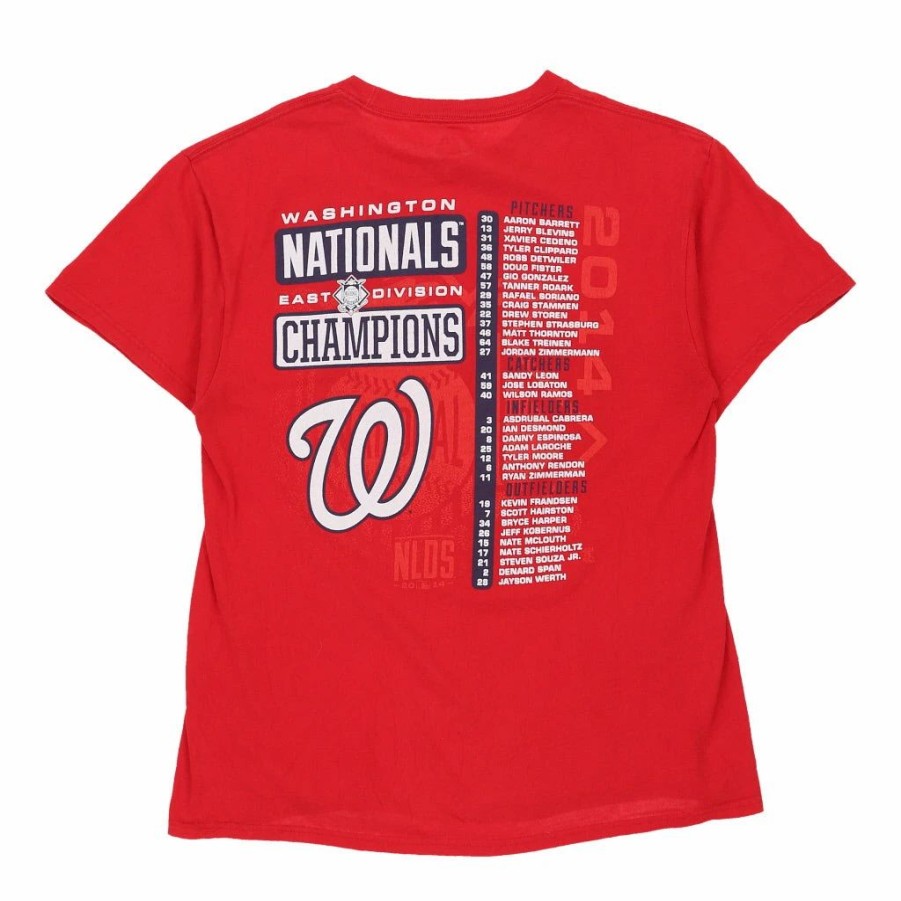 Vintage T-Shirts * | Pre-Loved Washington Nationals Majestic T-Shirt Medium Red Cotton