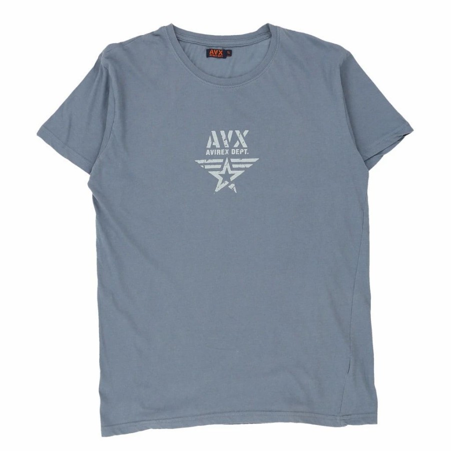 Vintage T-Shirts * | Vintage Avirex T-Shirt Xl Blue Cotton