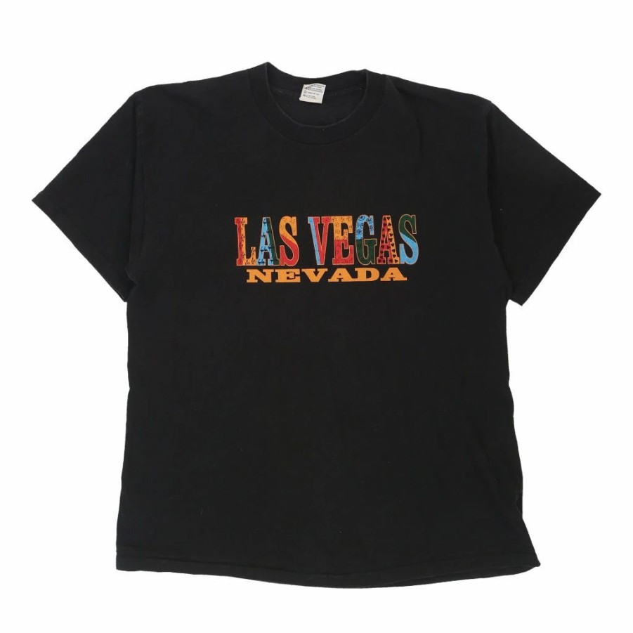 Vintage T-Shirts * | Vintage Las Vegas Nevada Tornado T-Shirt Xl Black Cotton