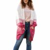 Mum Friendly * | Allision Pink & White Luxe Minky Fluffy Cardigan