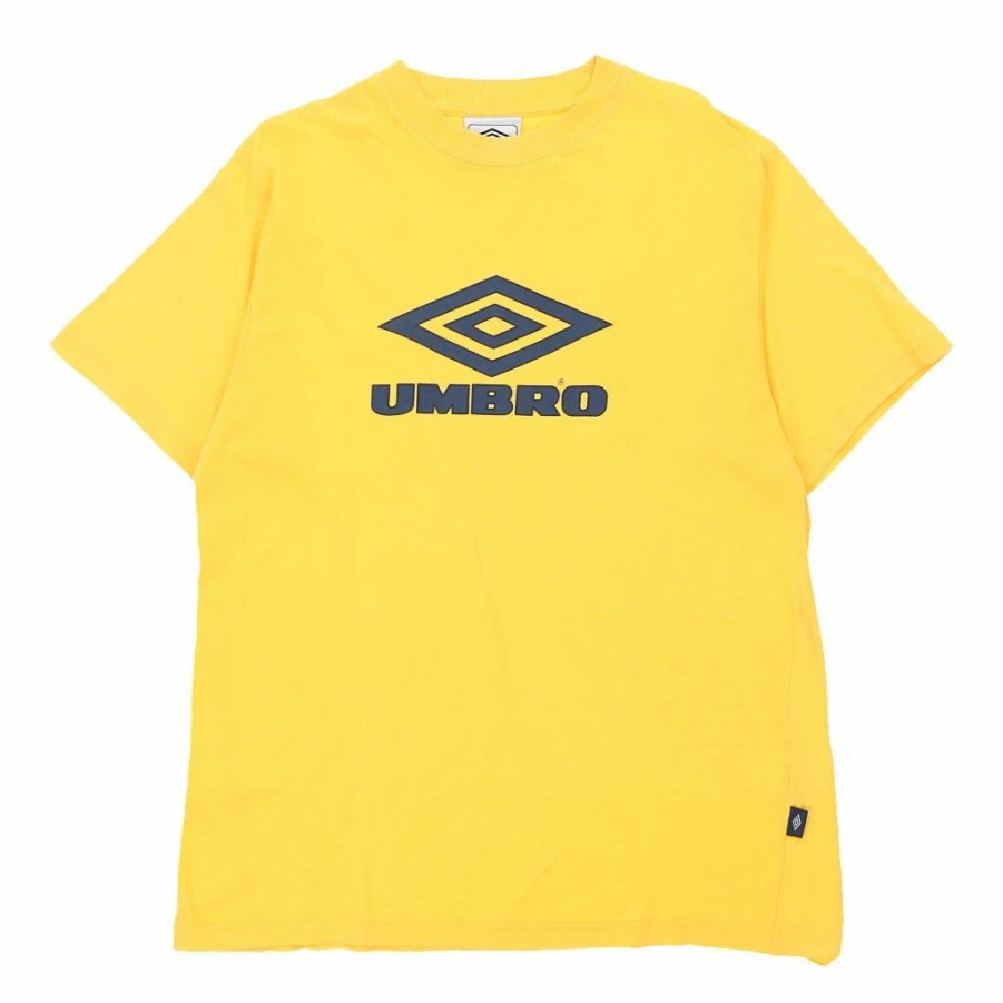 Vintage T-Shirts * | Vintage Umbro T-Shirt Medium Yellow Cotton