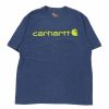 Vintage T-Shirts * | Vintage Carhartt T-Shirt Medium Blue Cotton