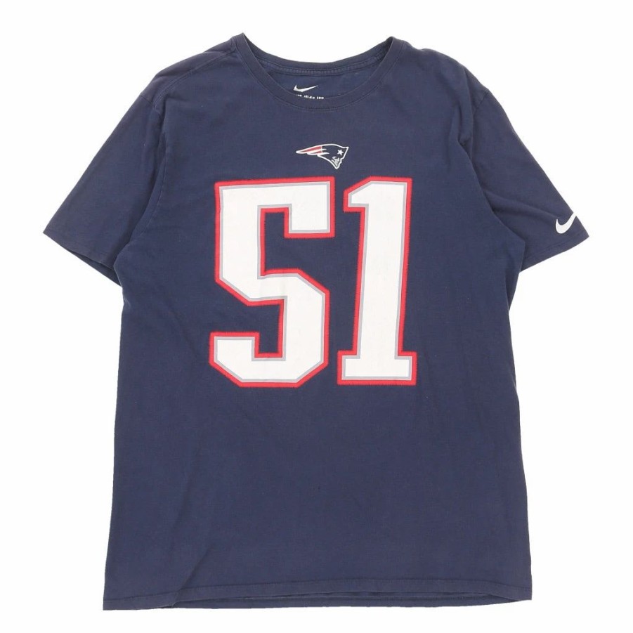 Vintage T-Shirts * | Vintage The New England Patriots Nike T-Shirt Large Navy Cotton