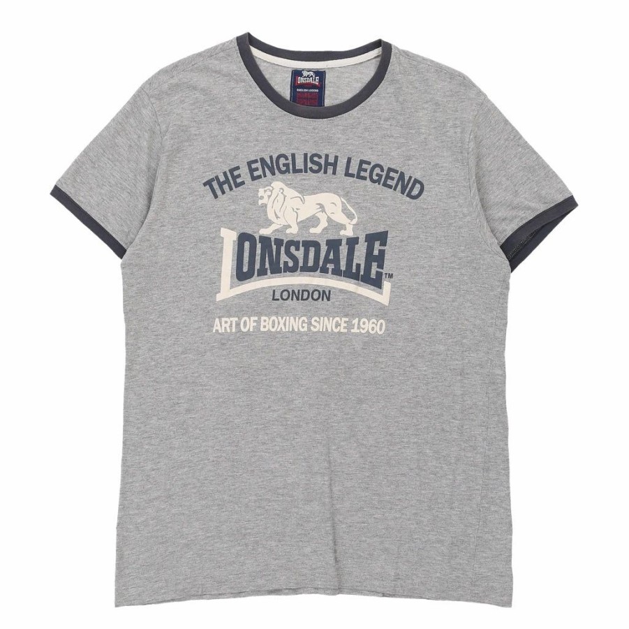 Vintage T-Shirts * | Vintage Lonsdale T-Shirt Large Grey Cotton