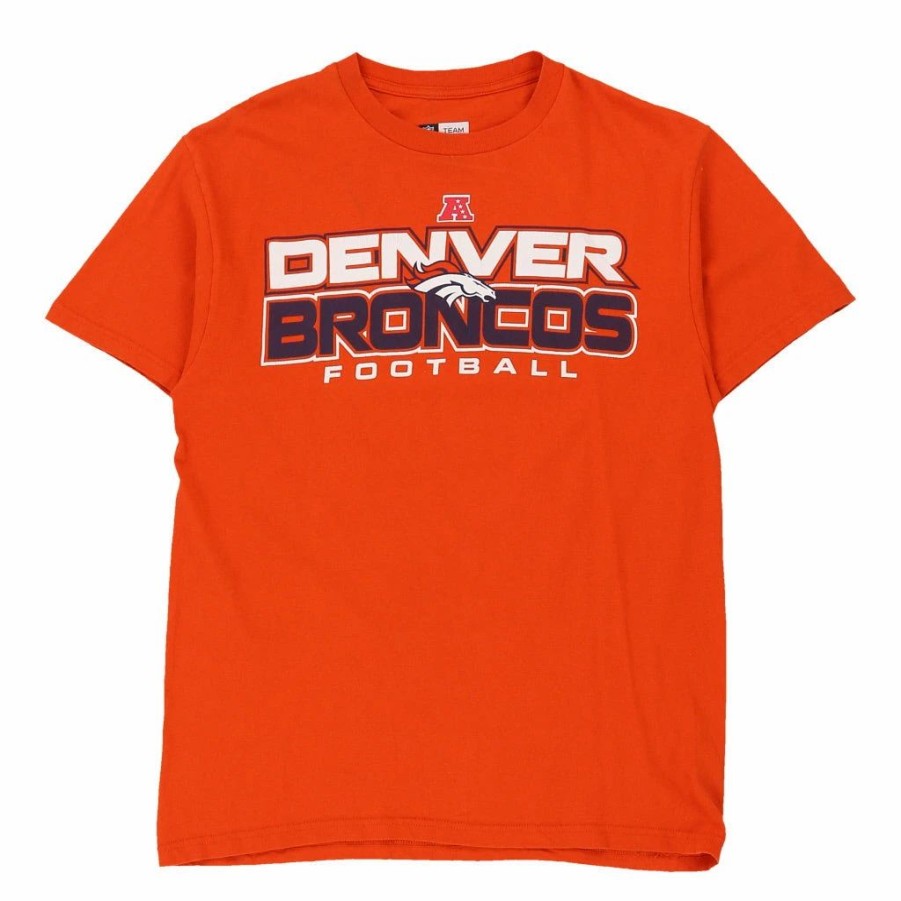 Vintage T-Shirts * | Vintage Denver Broncos Nfl T-Shirt Medium Orange Cotton