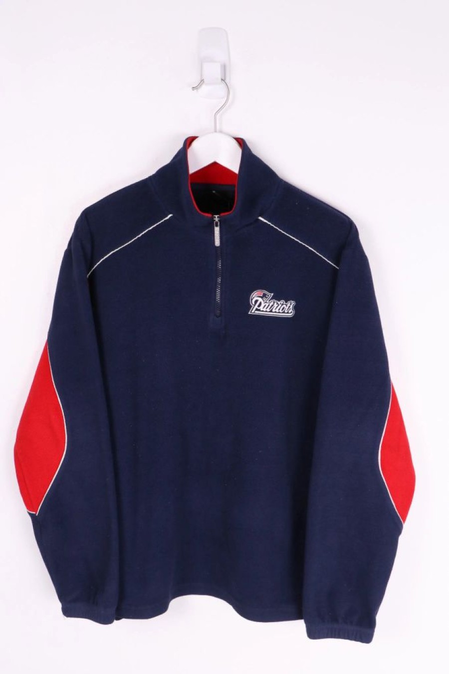 1/4 Zip Sweaters * | Restated Vintage Vintage Nfl Patriots 1/4 Zip Fleece Small