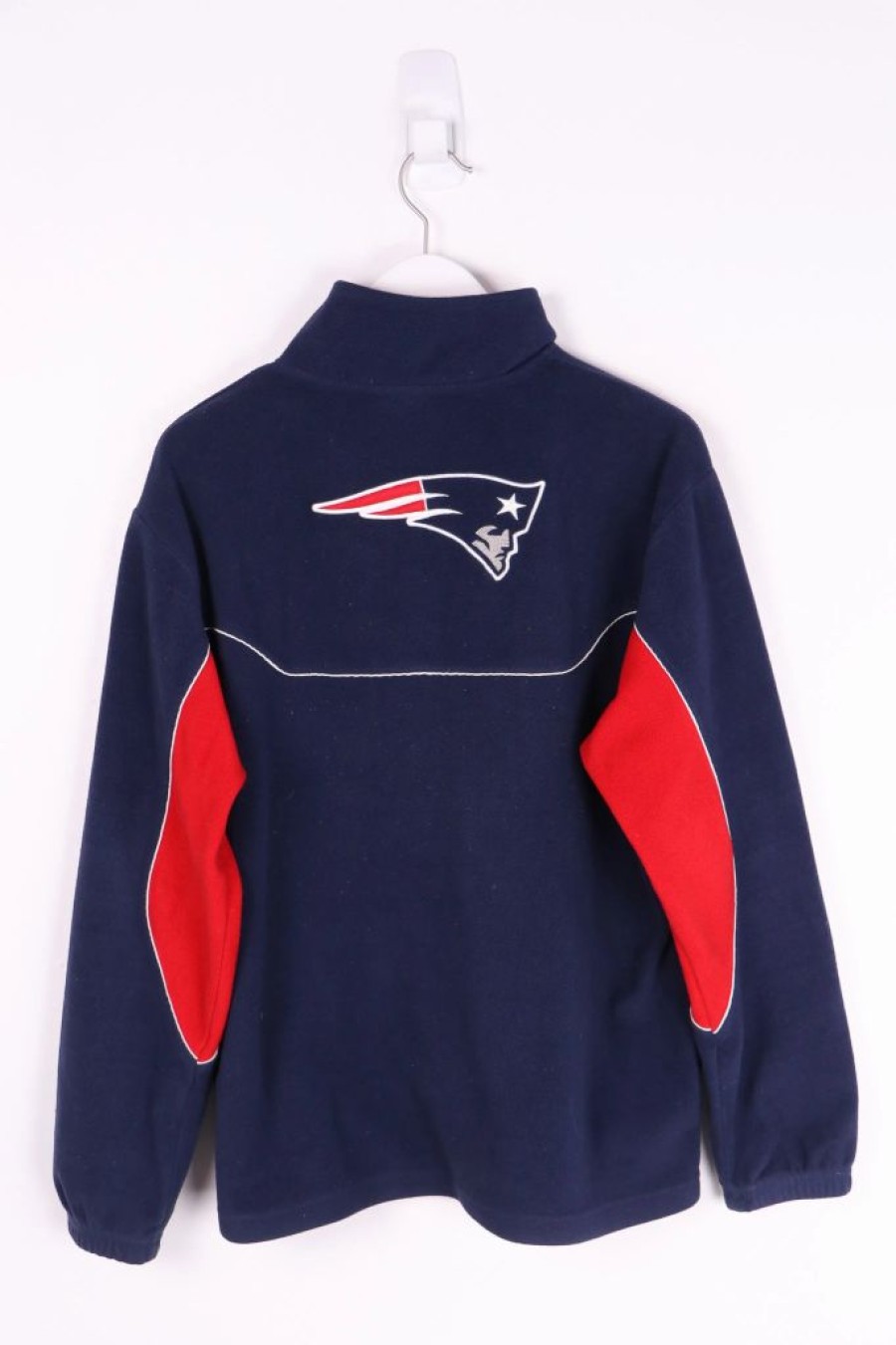 1/4 Zip Sweaters * | Restated Vintage Vintage Nfl Patriots 1/4 Zip Fleece Small