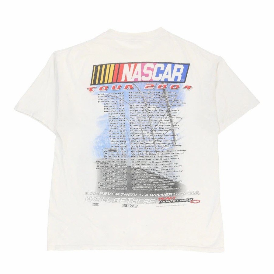 Vintage T-Shirts * | Vintage Nascar Tour 2004 Chequered Flag T-Shirt 2Xl White Cotton