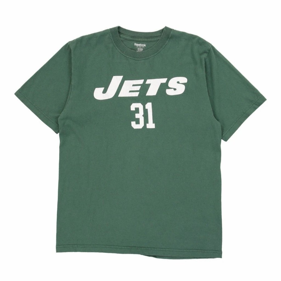 Vintage T-Shirts * | Vintage New York Jets Reebok T-Shirt Small Green Cotton