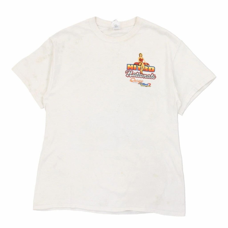 Vintage T-Shirts * | Vintage Gildan T-Shirt Medium White Cotton