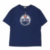 Vintage T-Shirts * | Vintage Edmonton Oilers Reebok T-Shirt Large Blue Cotton