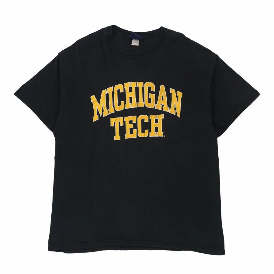 Vintage T-Shirts * | Vintage Michigan Tech Mv Sport T-Shirt Xl Black Cotton