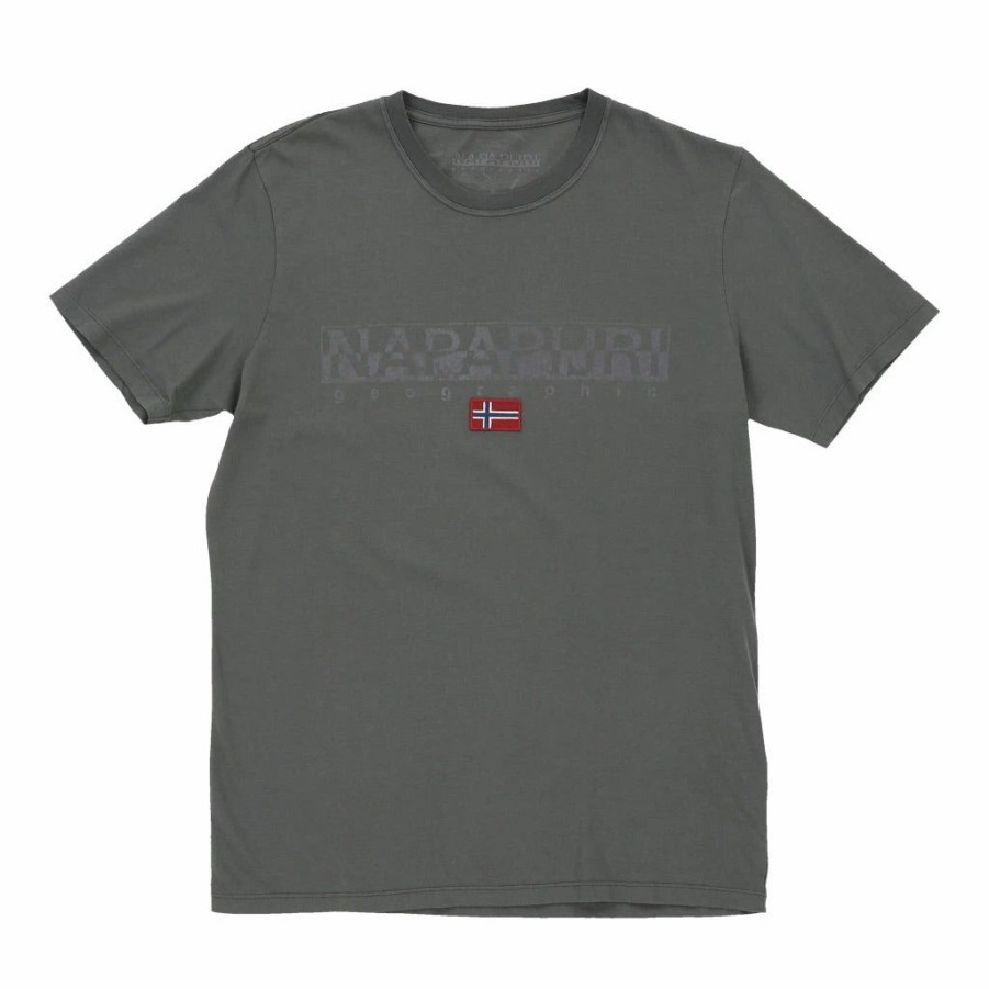 Vintage T-Shirts * | Vintage Napapijri T-Shirt Medium Grey Cotton