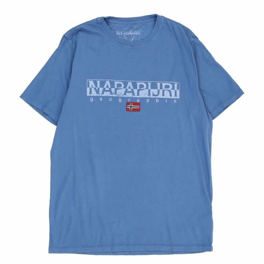 Vintage T-Shirts * | Vintage Napapijri T-Shirt Xl Blue Cotton