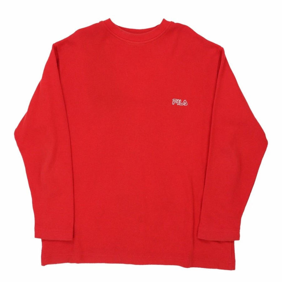 Vintage T-Shirts * | Vintage Fila Long Sleeve T-Shirt Xl Red Cotton