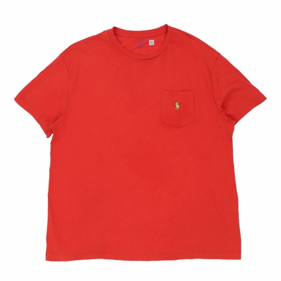 Vintage T-Shirts * | Vintage Ralph Lauren T-Shirt Large Red Cotton