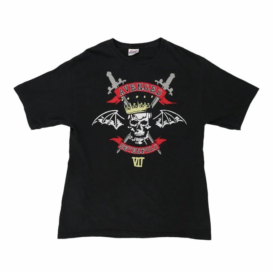 Vintage T-Shirts * | Vintage Avenged Sevenfold Hanes T-Shirt Medium Black Cotton