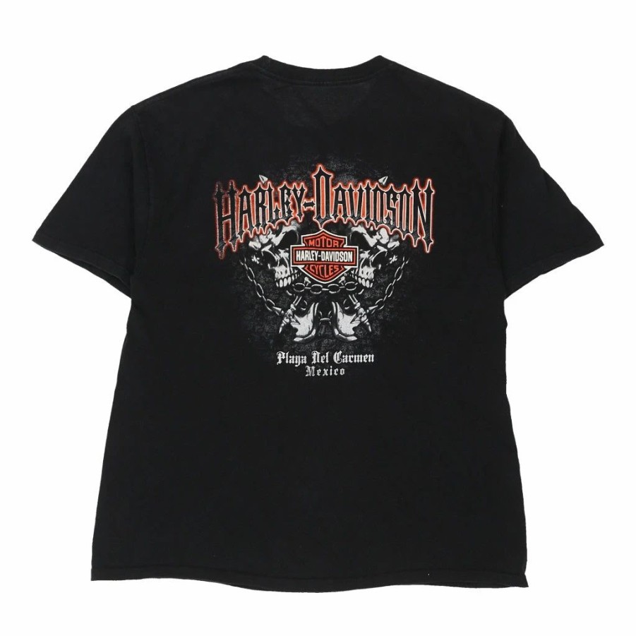 Vintage T-Shirts * | Vintage Harley Davidson Playa De Carmen, Mexico Unbranded T-Shirt Large Black Cotton