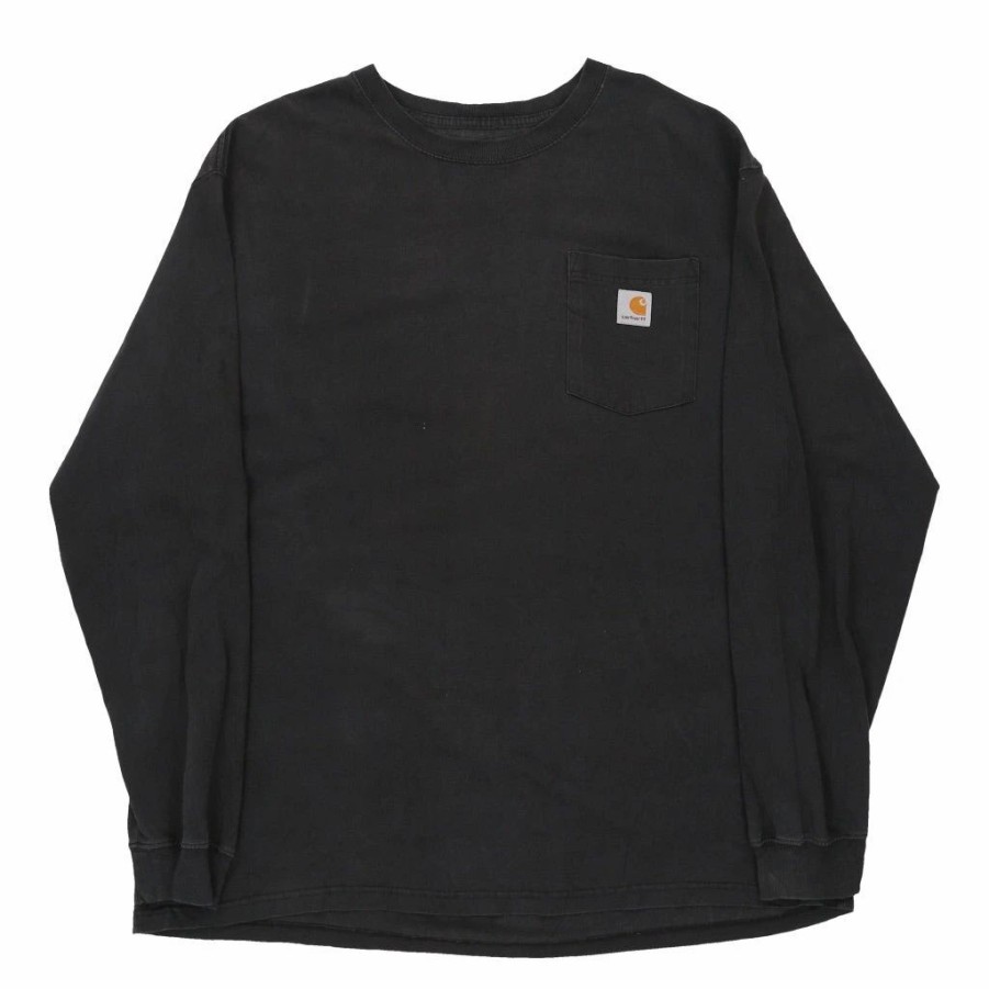 Vintage T-Shirts * | Vintage Carhartt Long Sleeve T-Shirt Xl Black Cotton